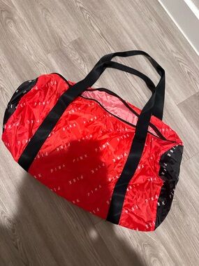 PINK Red & Black Lightweight Duffle Bag